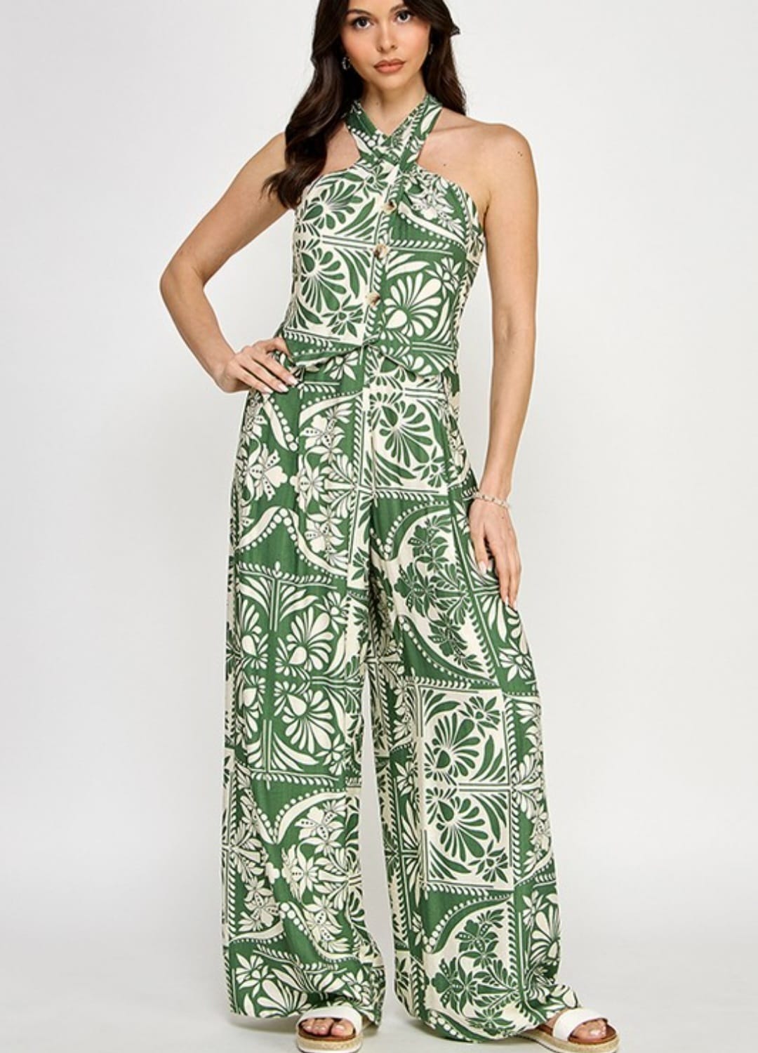 Olive & Beige Jumpsuit