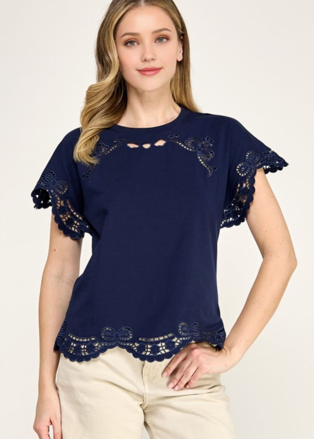 Blue Lace Top