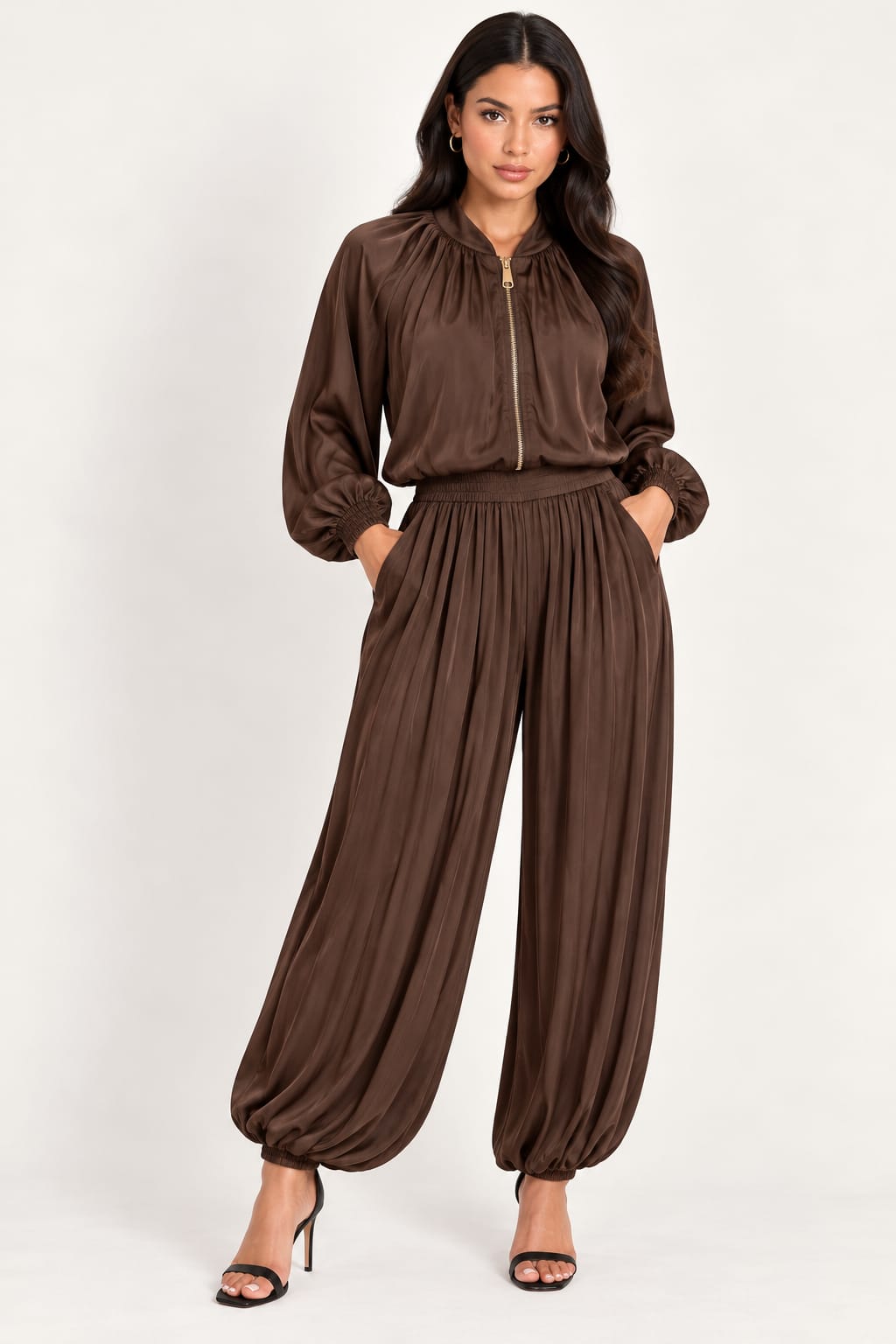 Mocha Satin Set