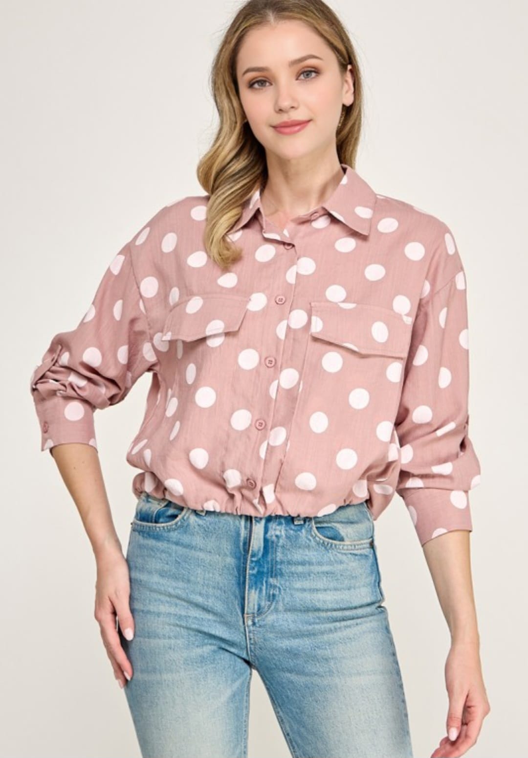 Polka Dot Pink Top