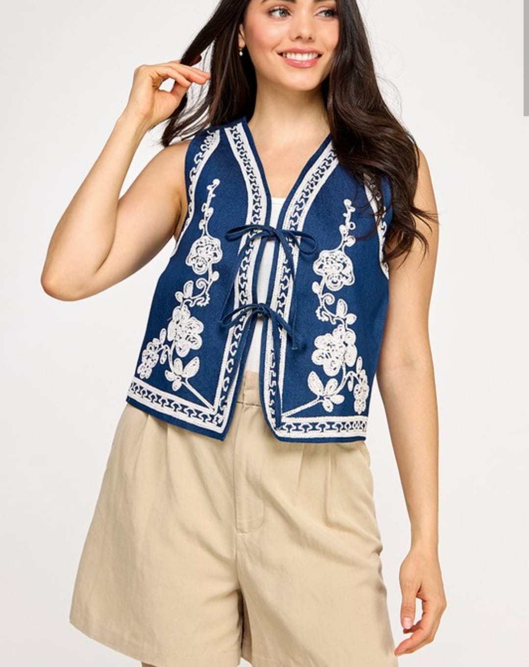 Denim Embroidery Vest