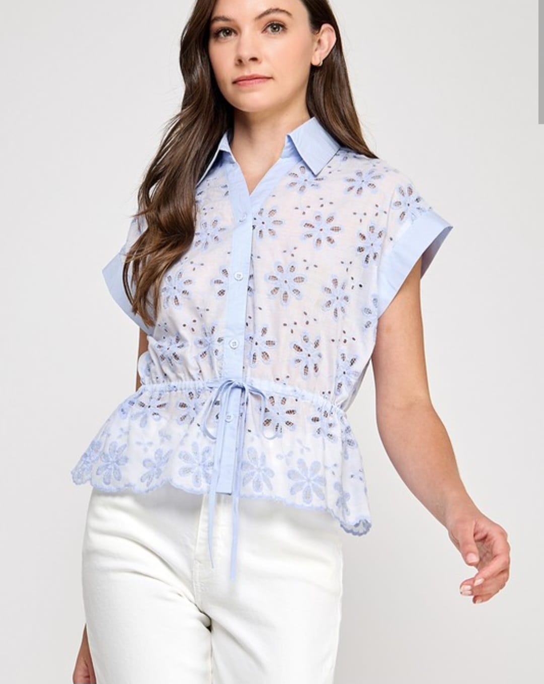Blue Keyhole Top