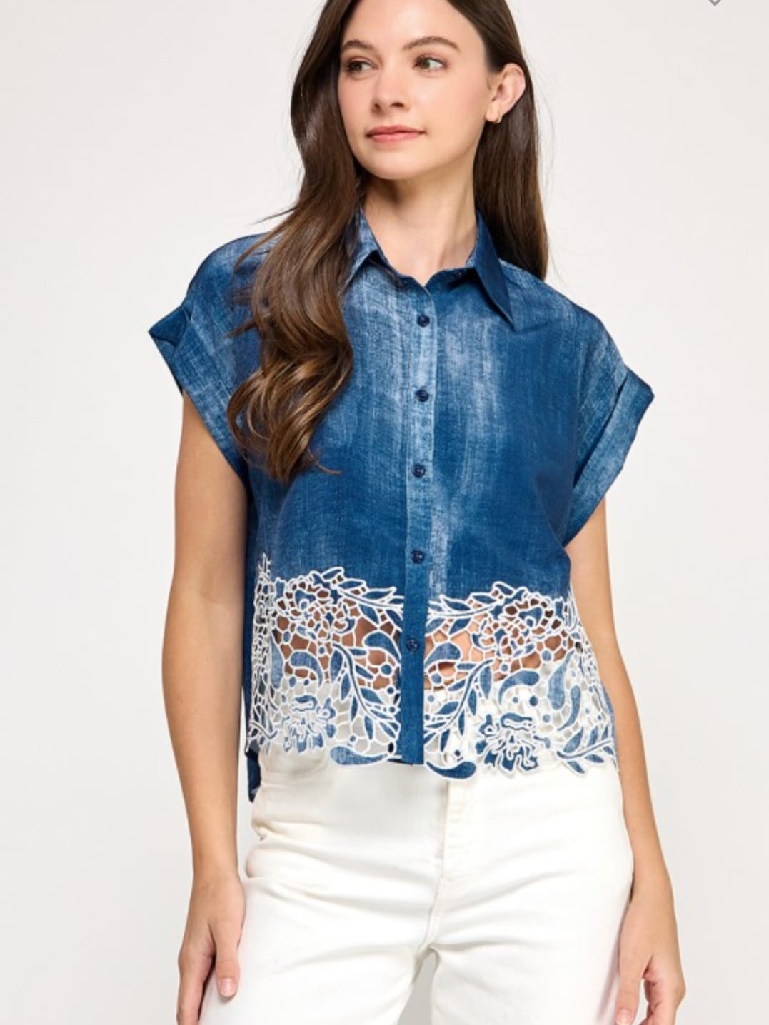 Blue Lace Top