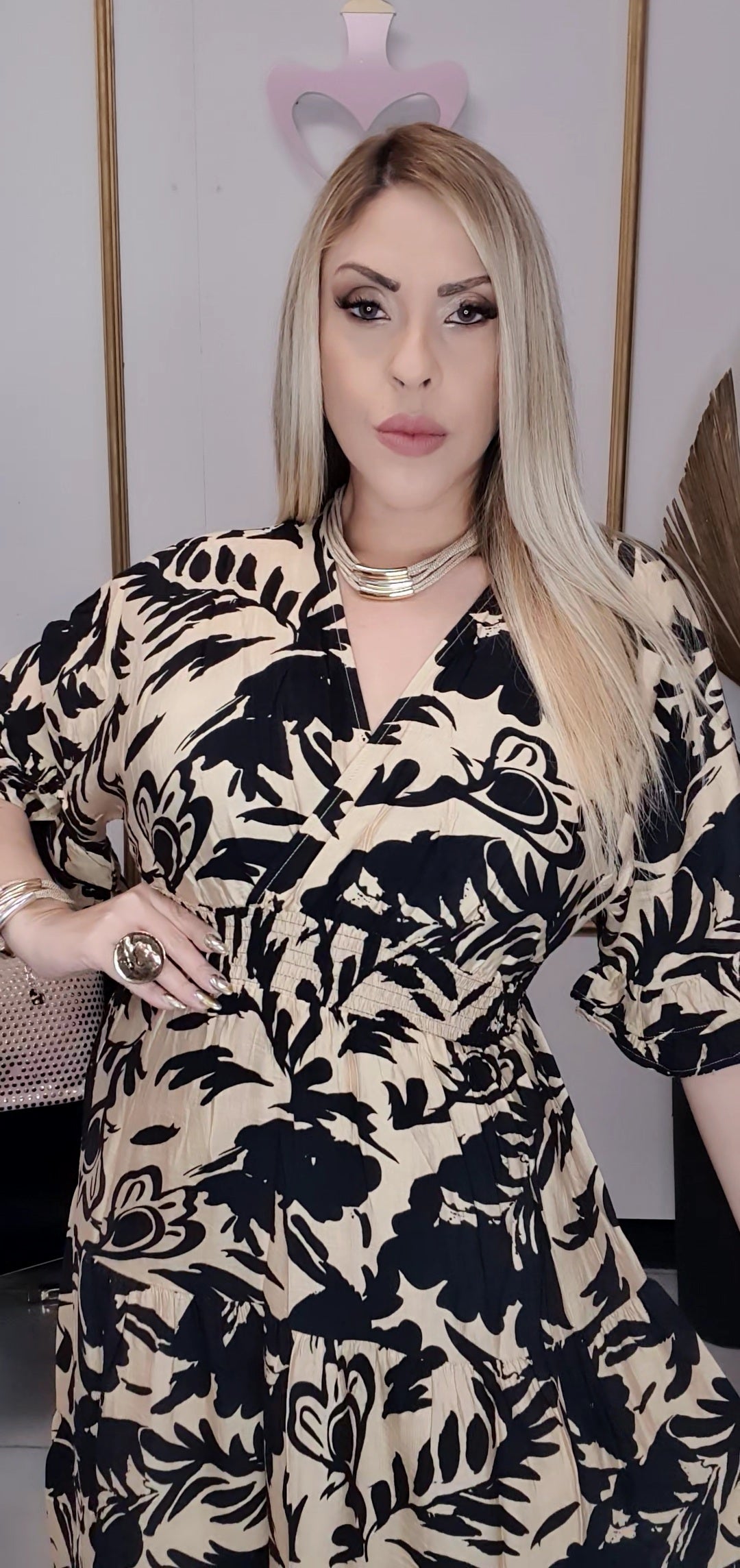 Printed Midi Dress