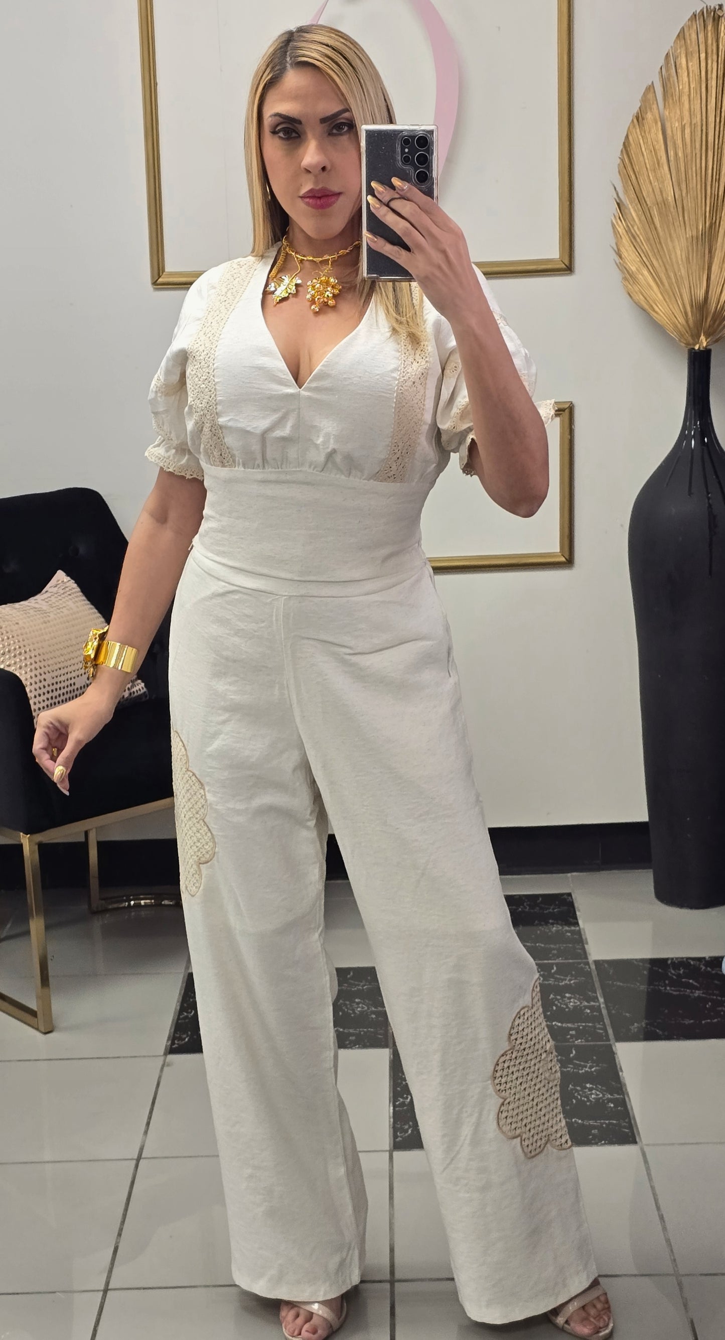 Beige Linen Set
