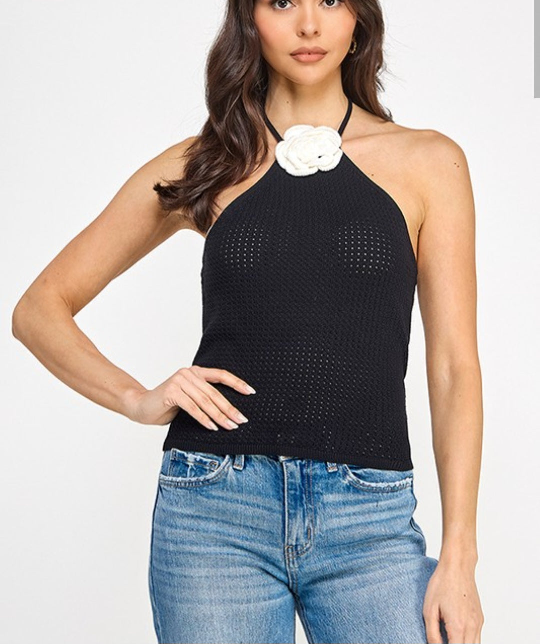 B&W Flower Top