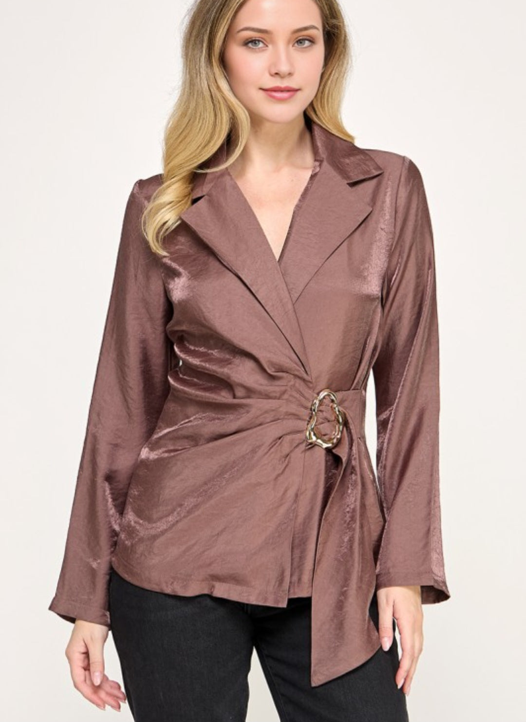 Brwon Wrap Top