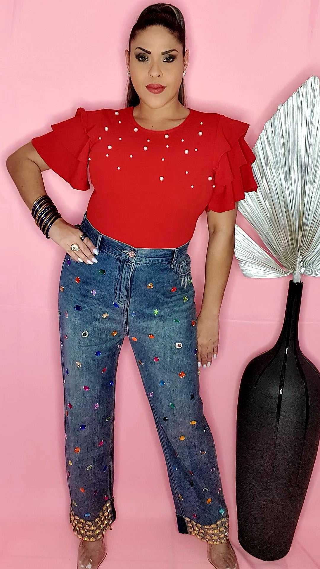 Red Pearls Top