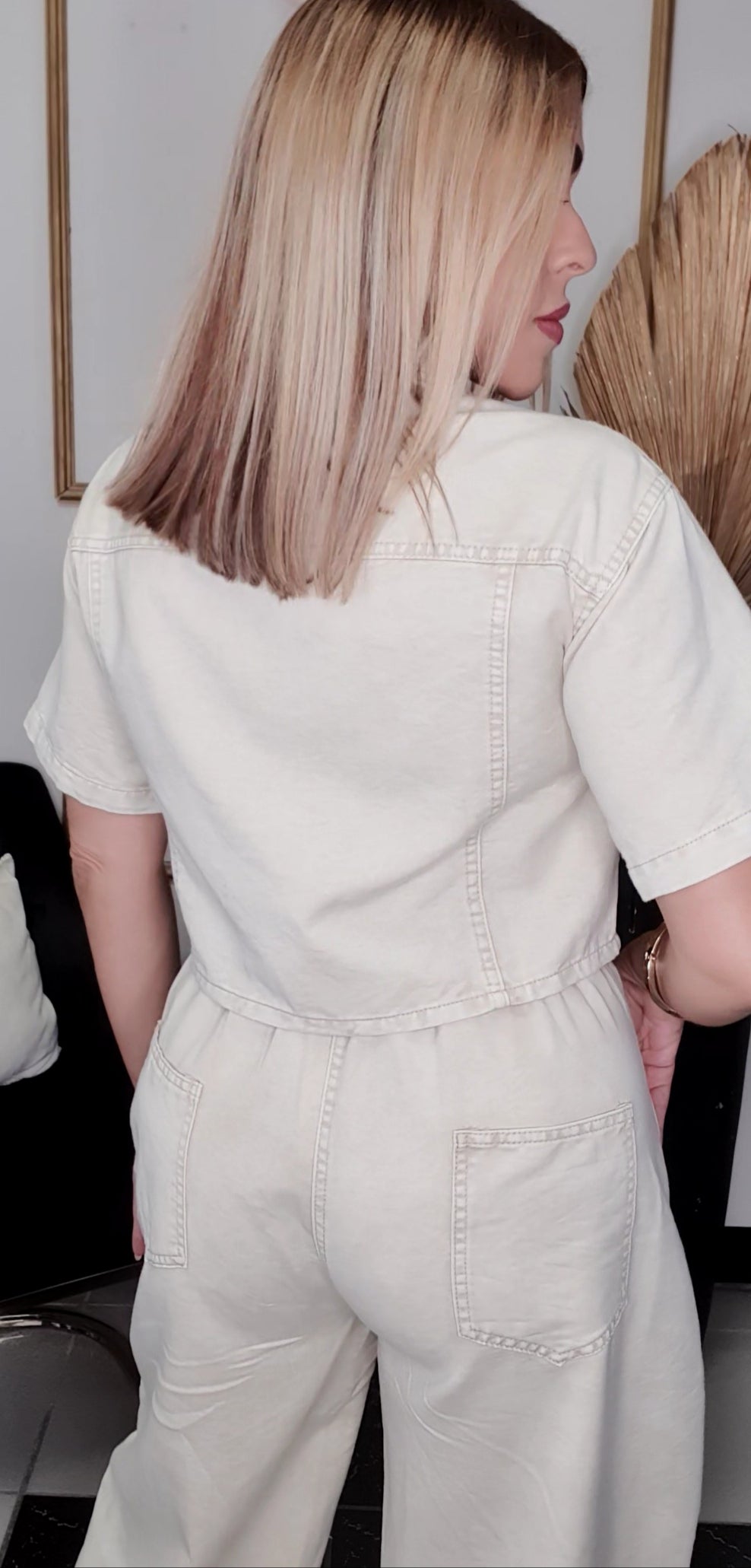 Beige Denim Set