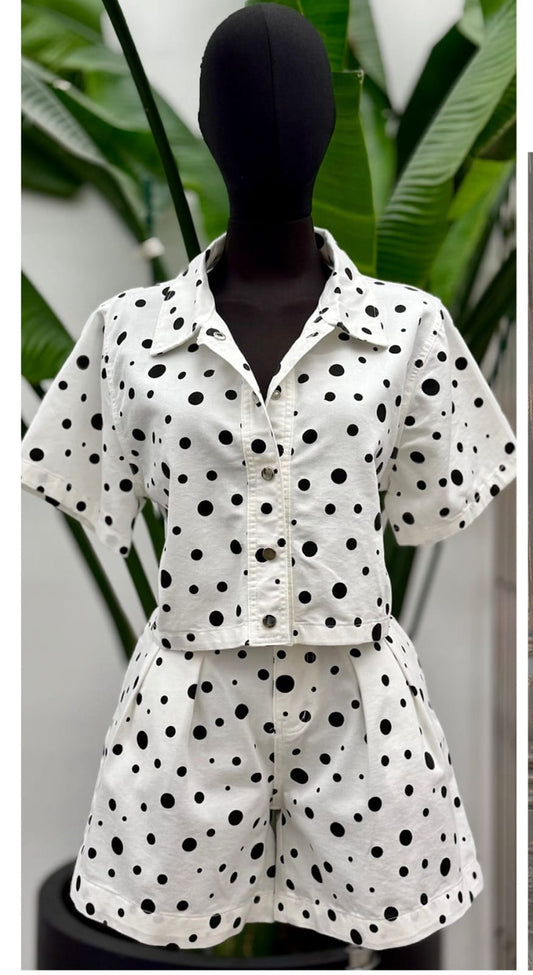 Polka Dot White Set