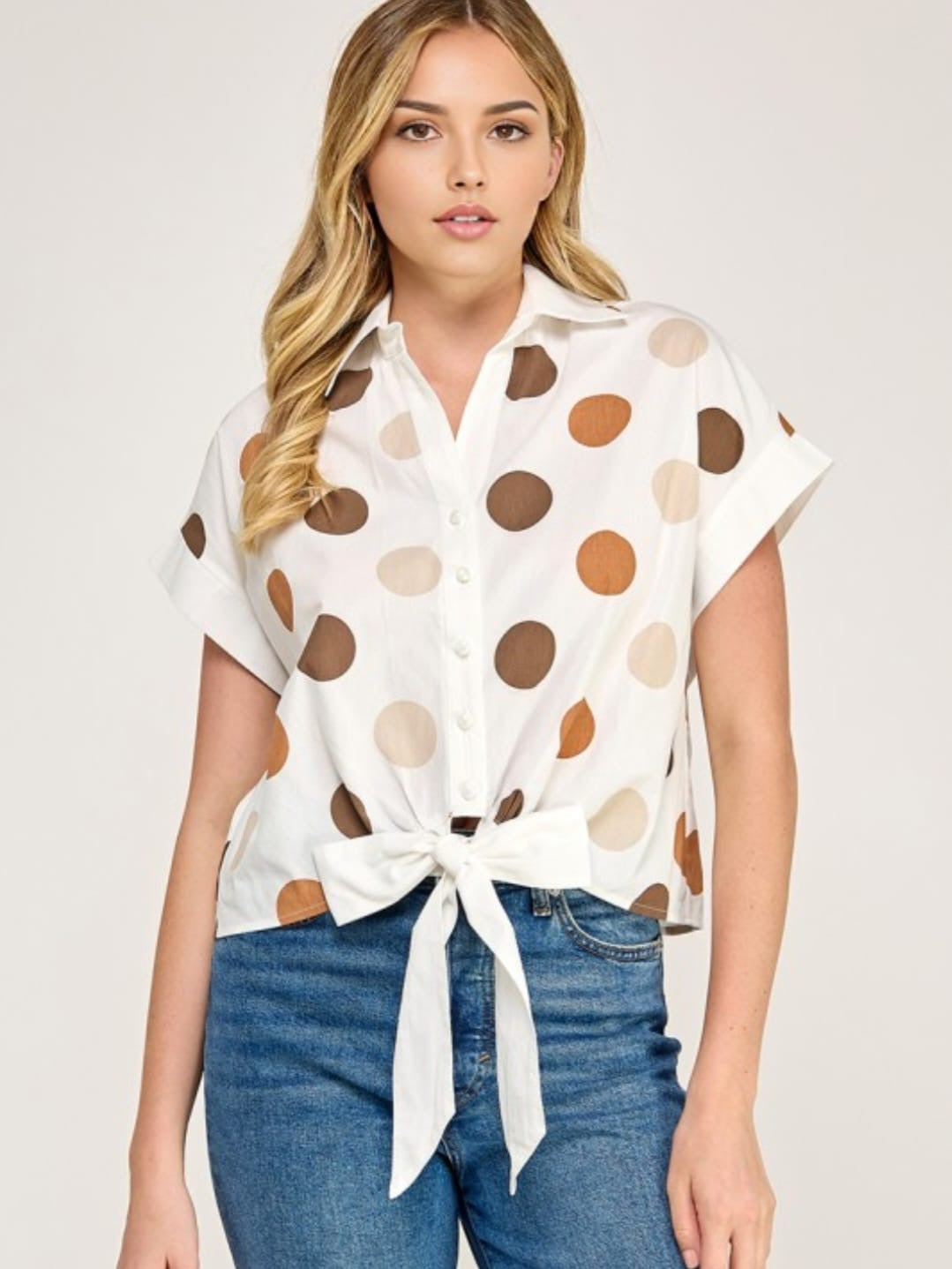 Top Polkadot Beige