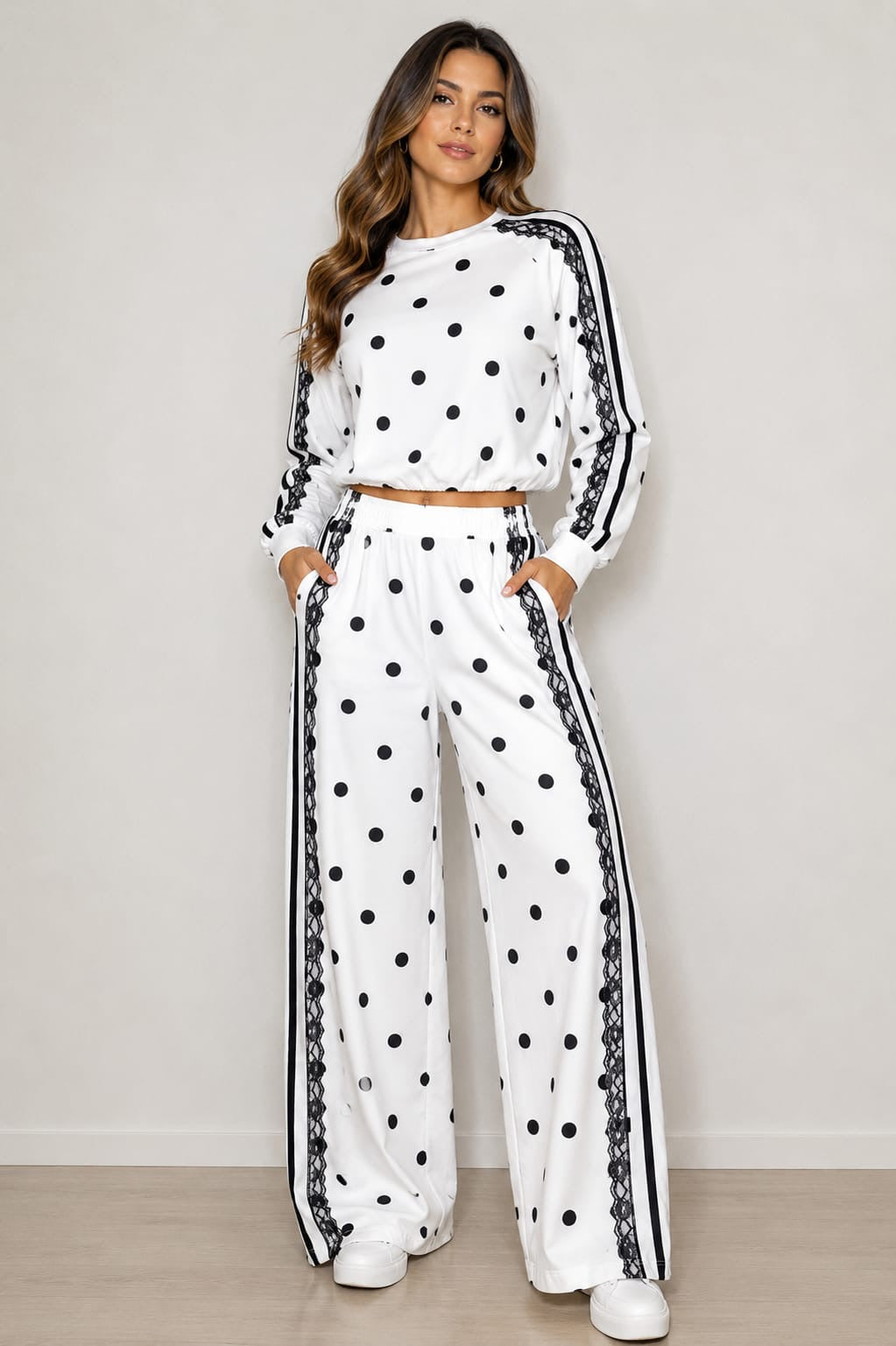 White Polka Dot Set