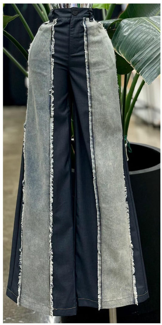 Denim Contrast Pants