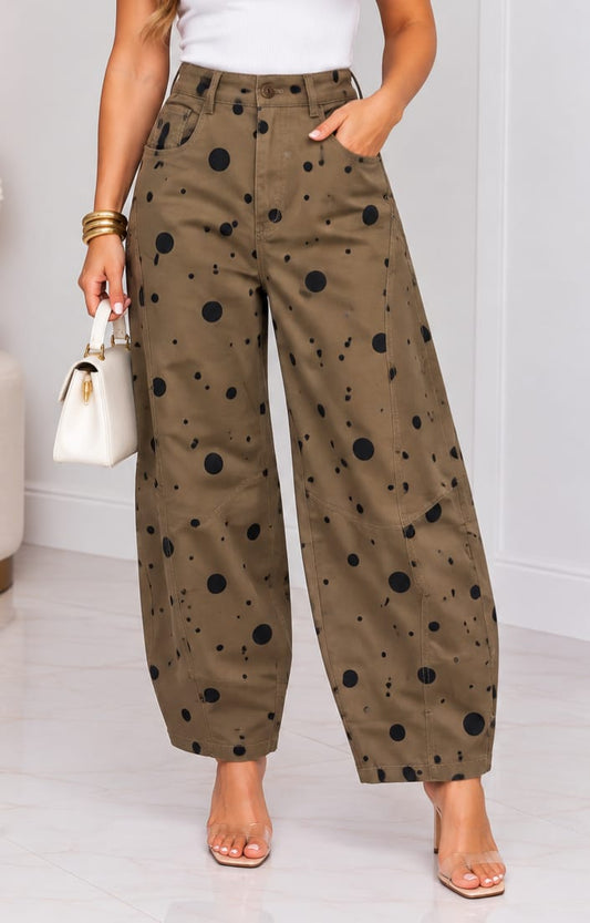 Polka Dot Olive Pant