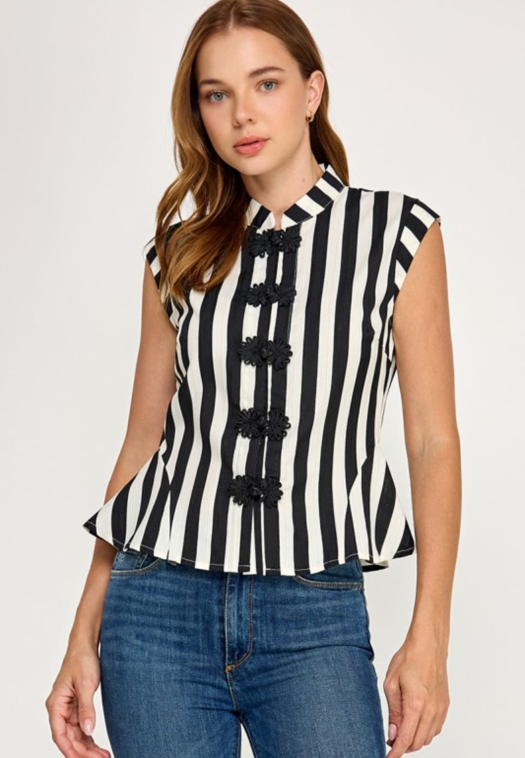 Stripe Top Negra