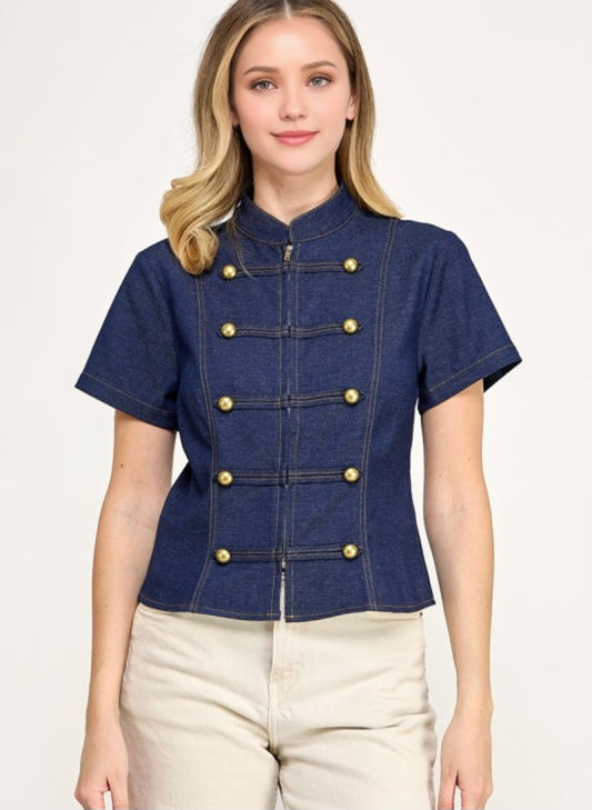 Charlotte Denim Top