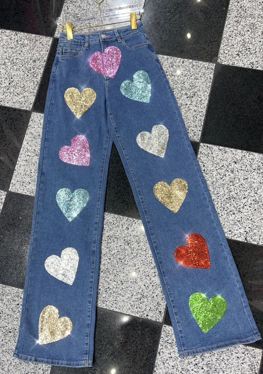 Colorfull Hearts Jeans