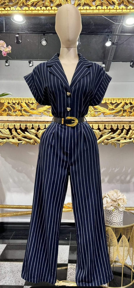 Navy Stripes Jumpsuit