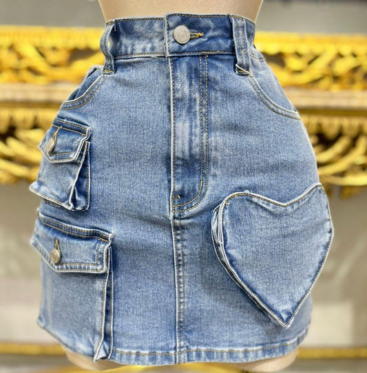 Denim Heart Skirt