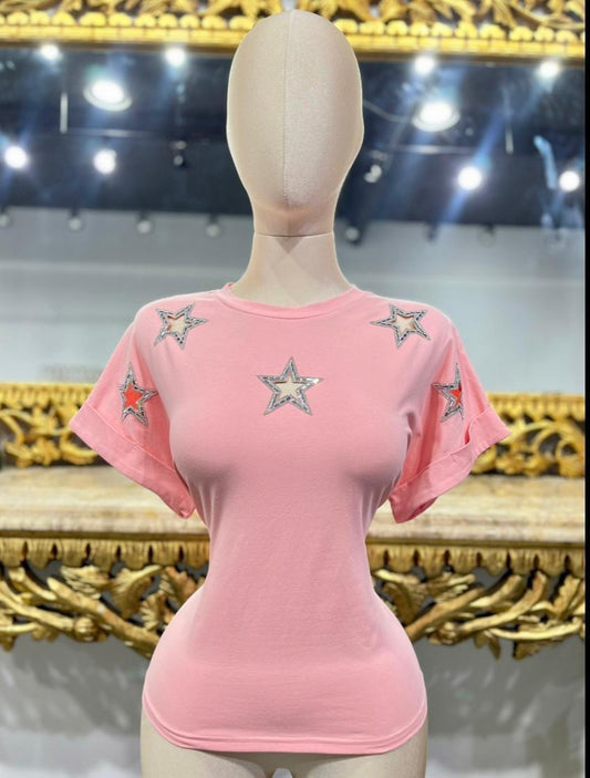 Rhinestones Stars Top