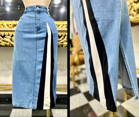 Denim Stripes Skirt