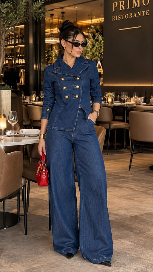 Denim Blazer Set