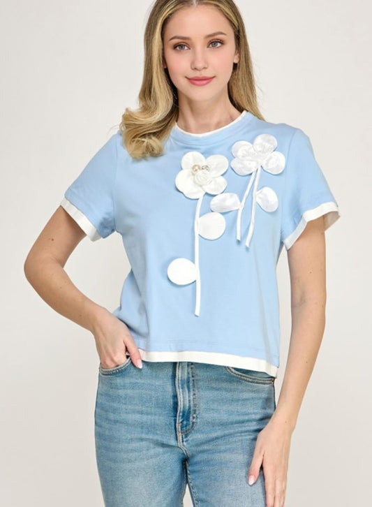 Flower Blue Top