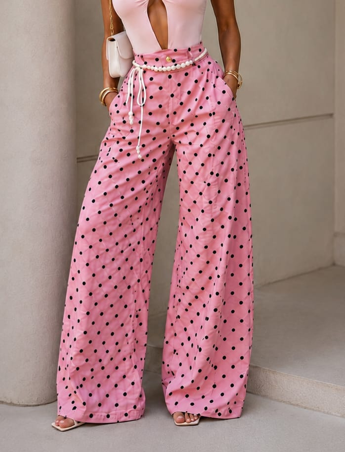 Pink Polkadot Barrel Jeans