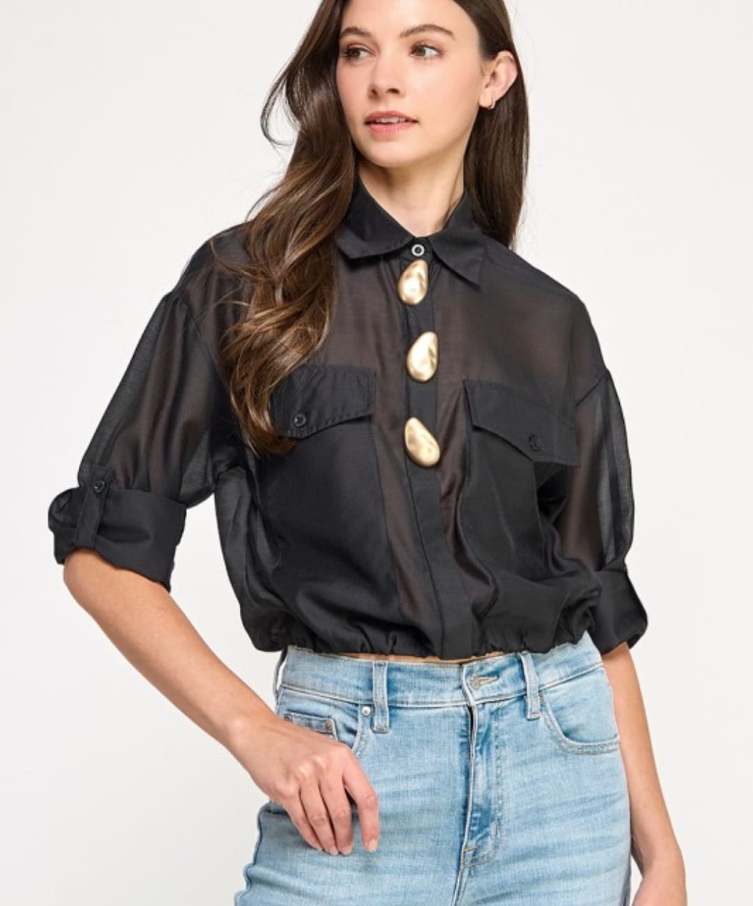 Black Mesh Top