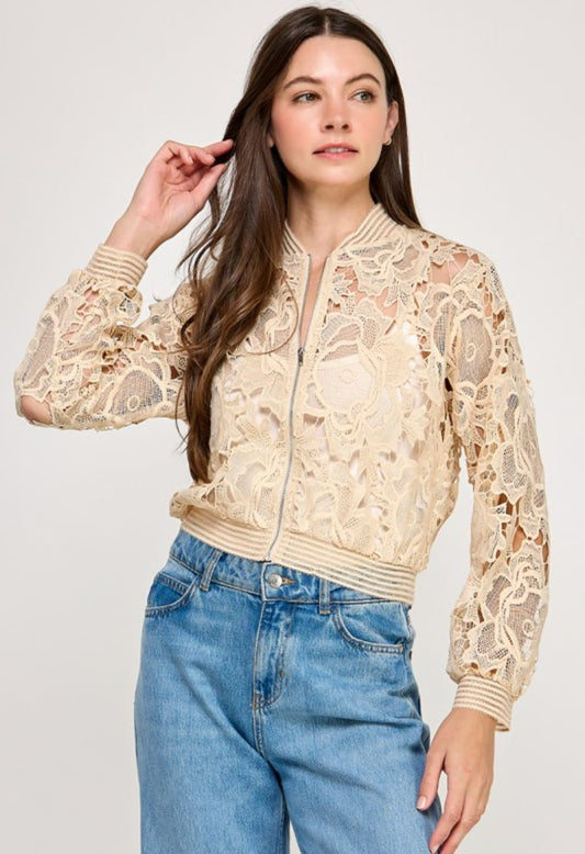 Lace Zipper Jacket