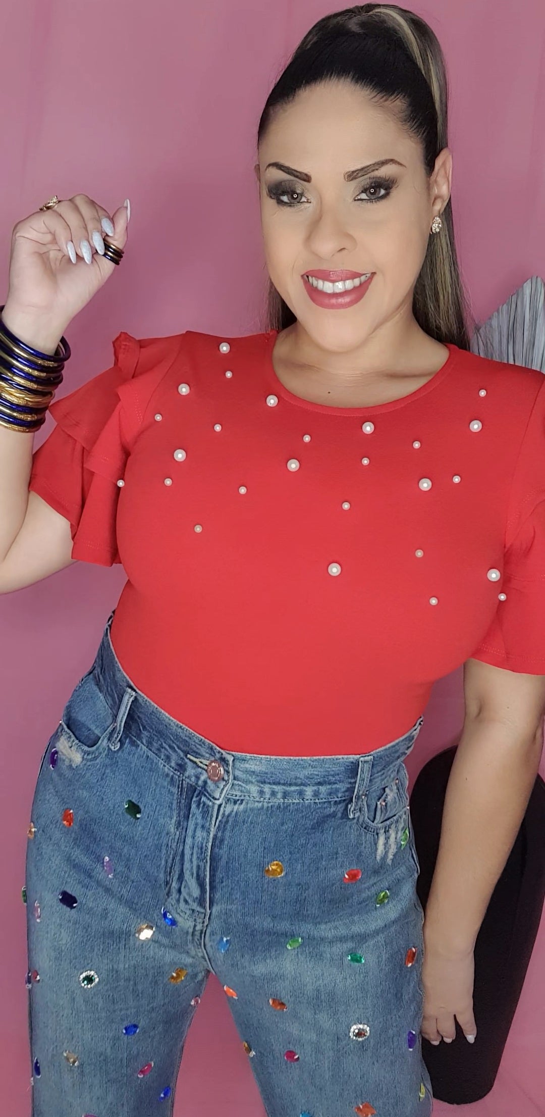 Red Pearls Top