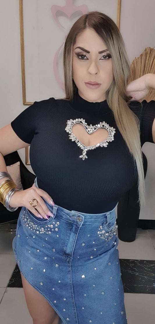 Heart Black Top