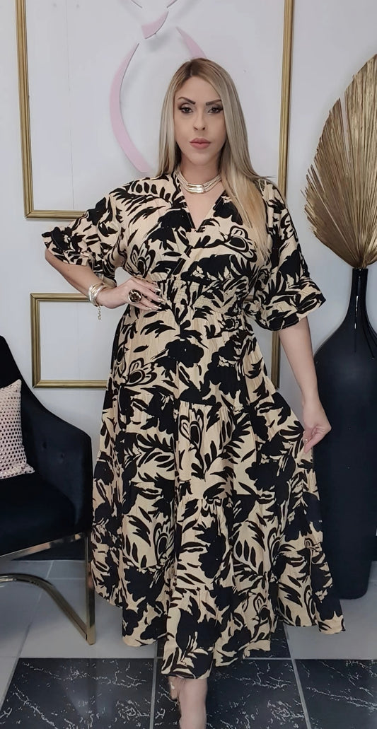 Printed Midi Dress