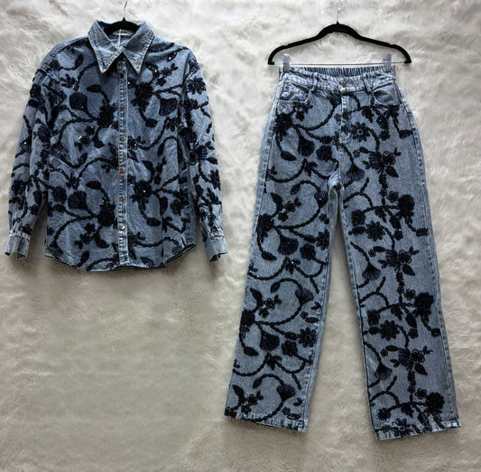 Rhinestone Denim Set