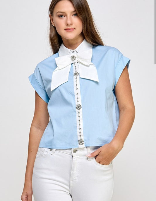 Collar Ribbon Top