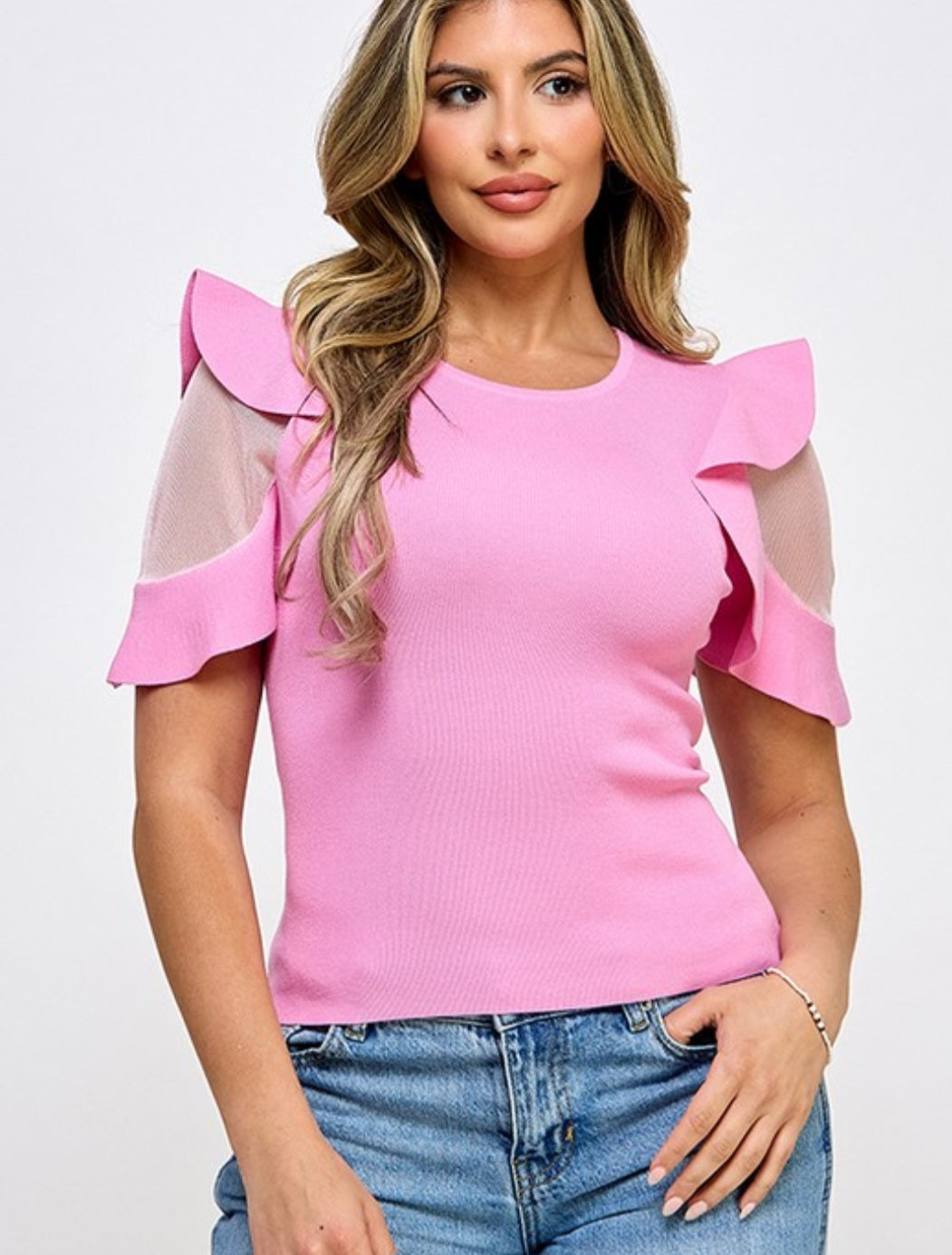 Mesh Sleeve Top