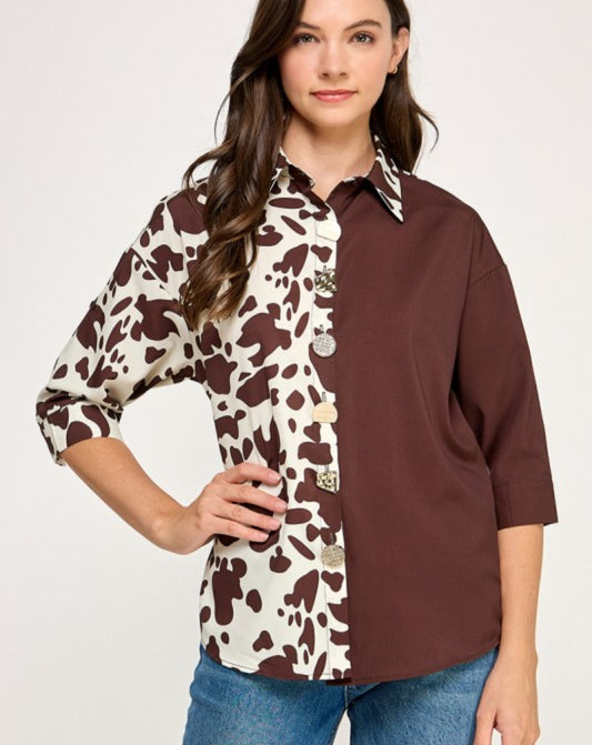 Cow Print Top