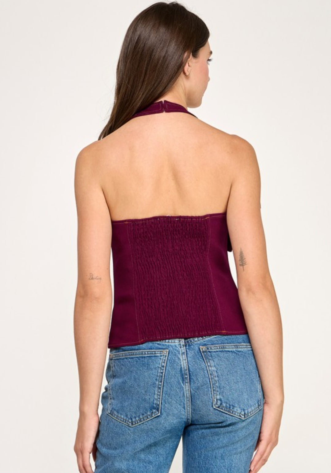 Burgundy Flower Top