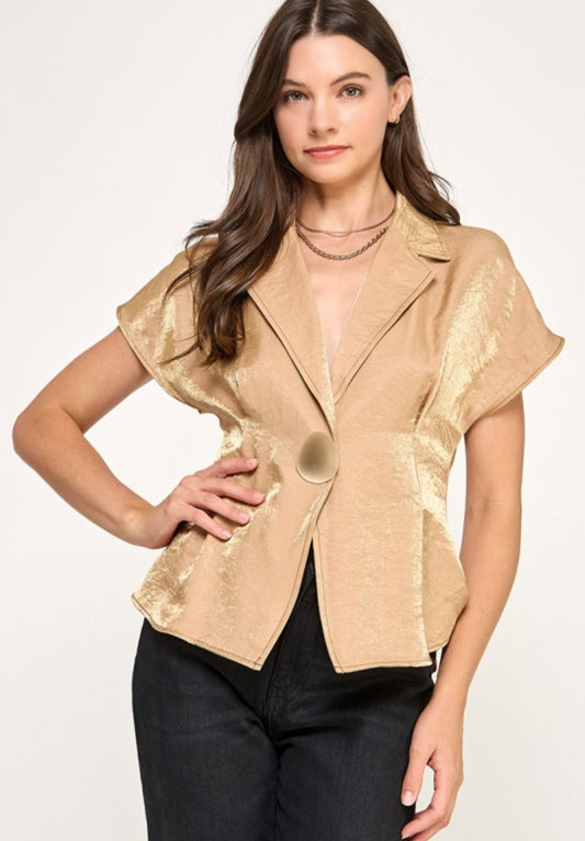 Gold Blazer Top