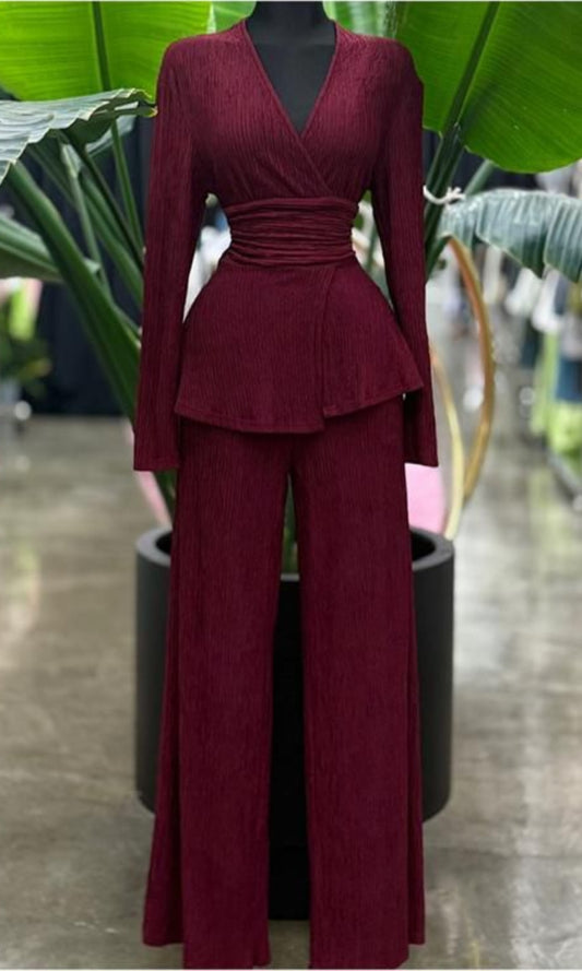 Burgundy Knitted Set