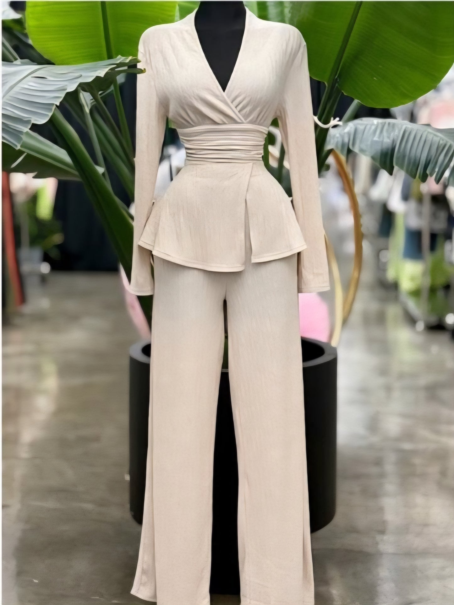 Beige Knitted Set