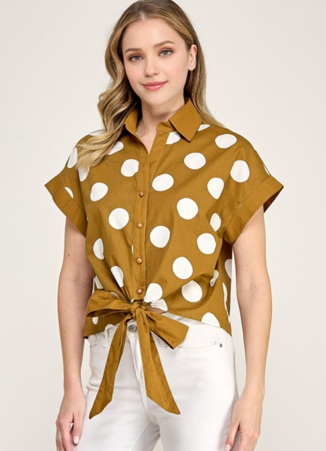 Brown Polka Dots Top