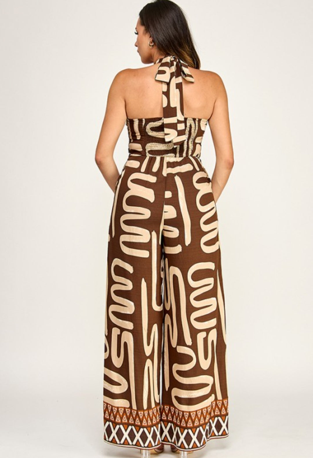 Brown Halter Jumpsuit