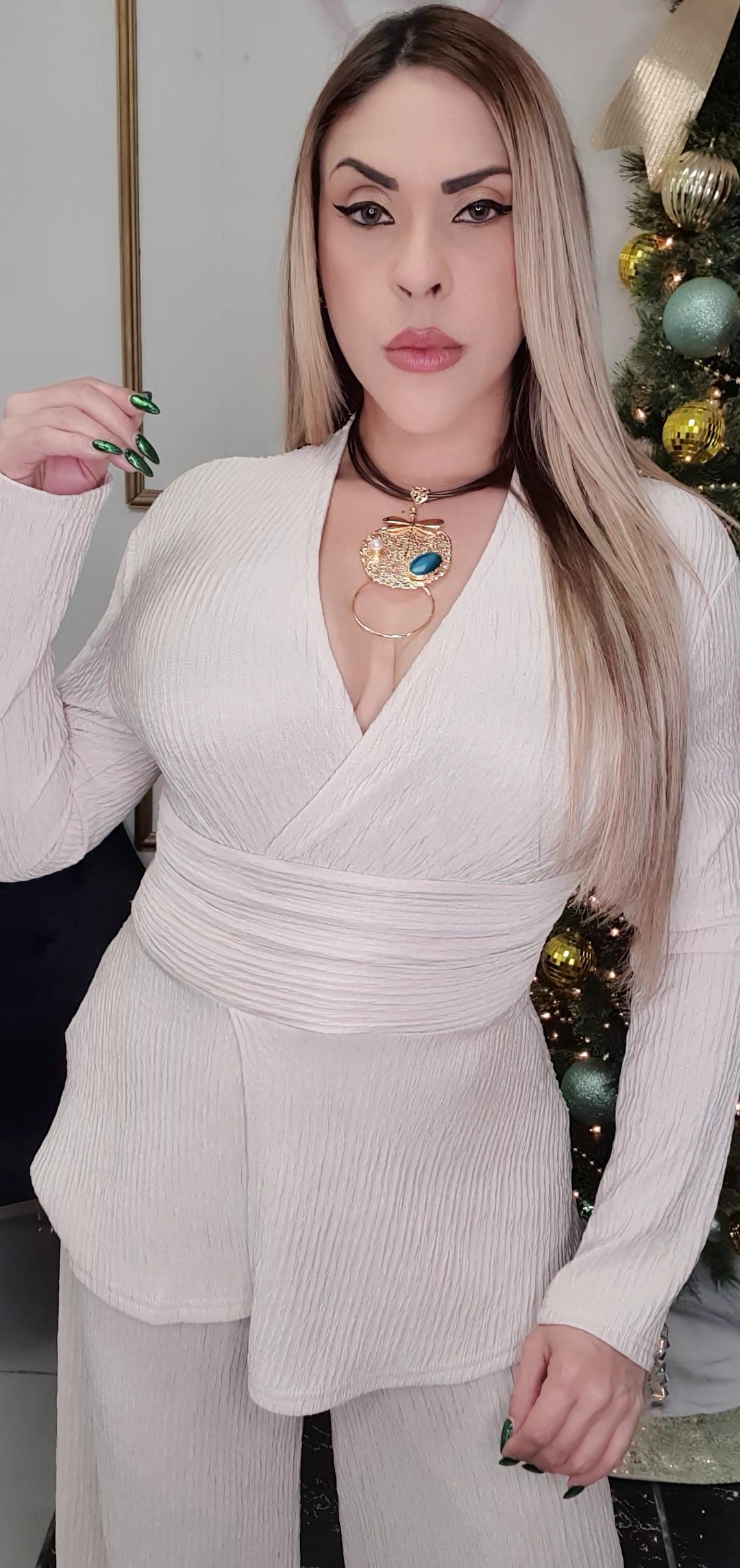 Beige Knitted Set