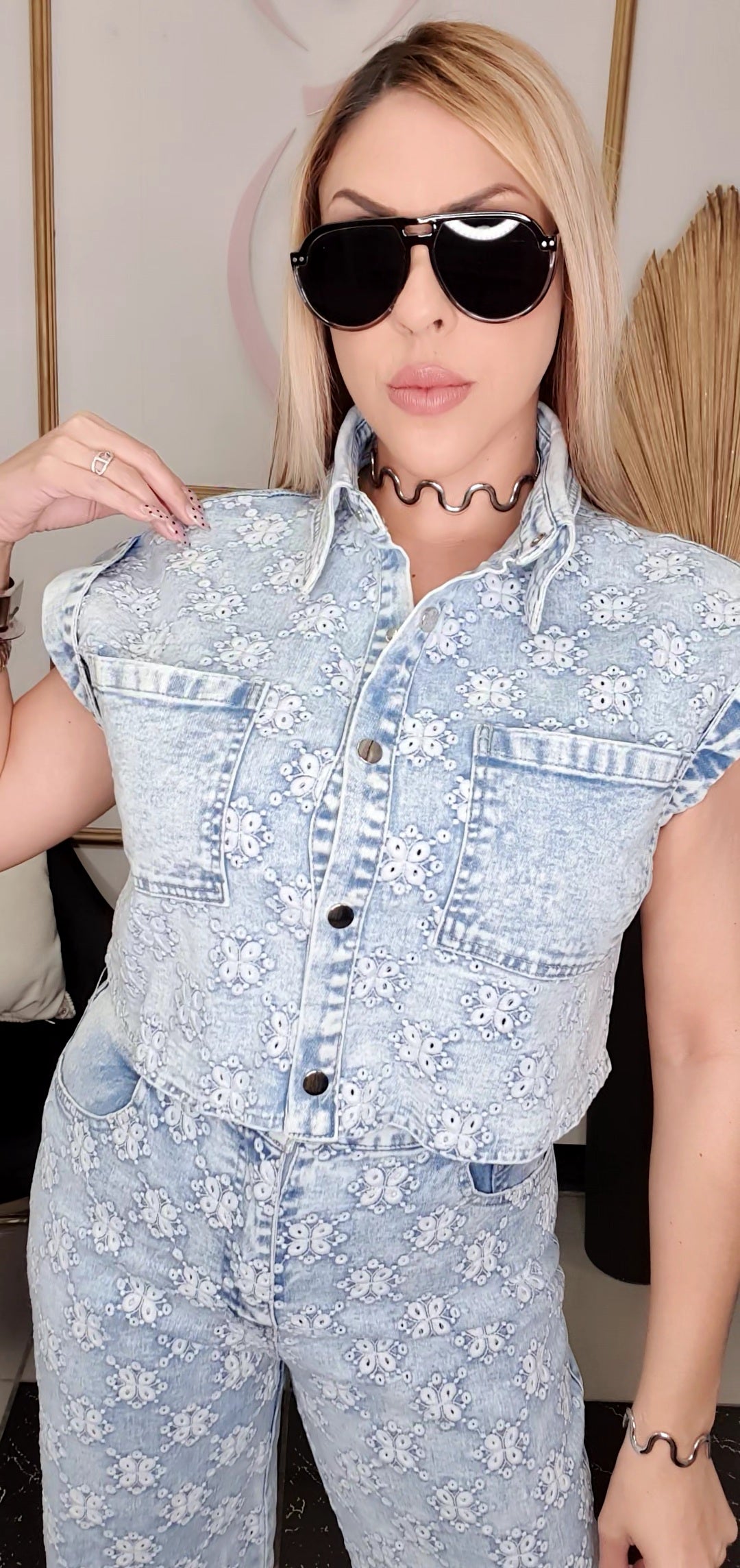 Floral Denim Set