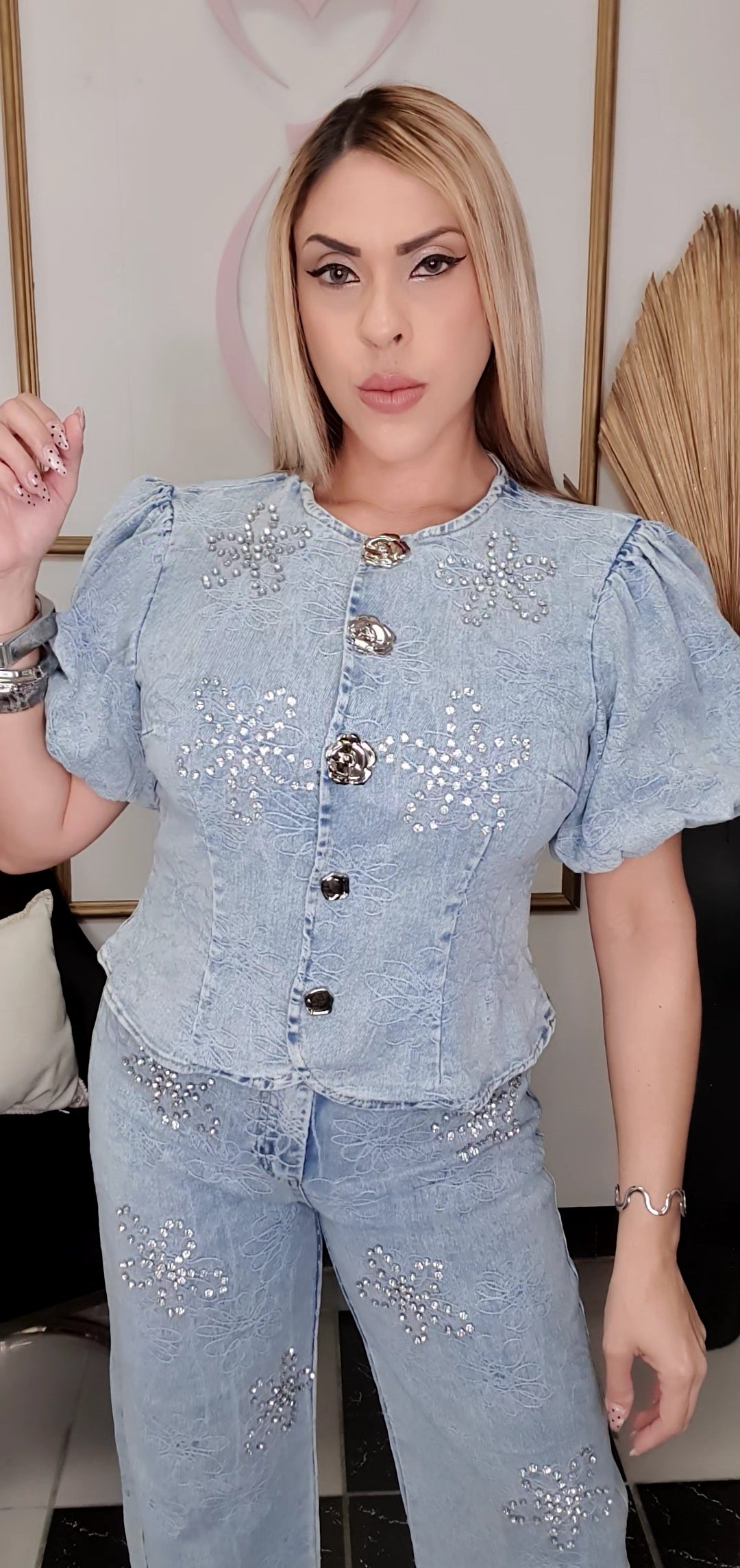 Shiny Denim Set