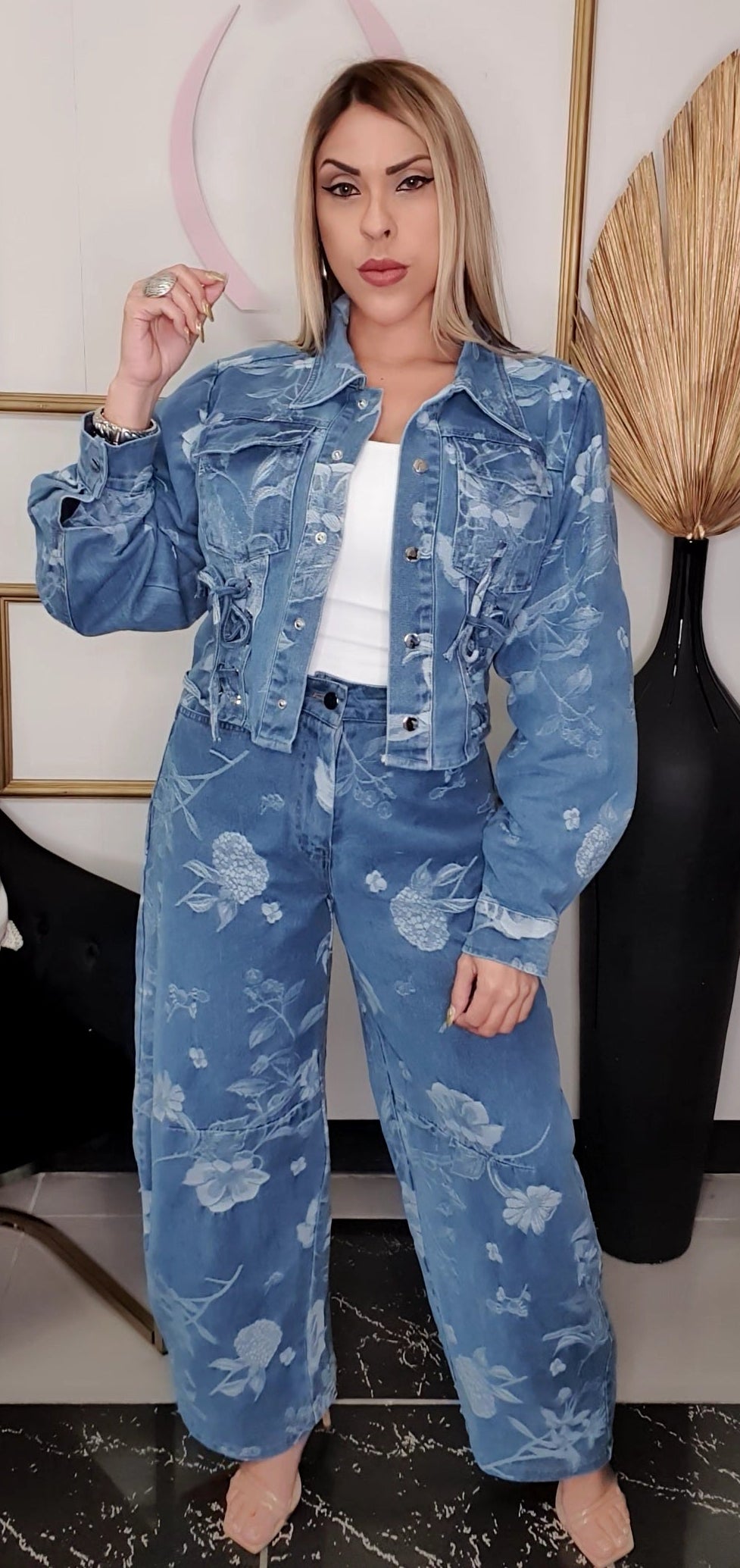 Denim Flowers Set