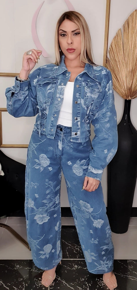 Denim Flowers Set