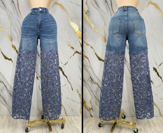 Denim Lace Pant