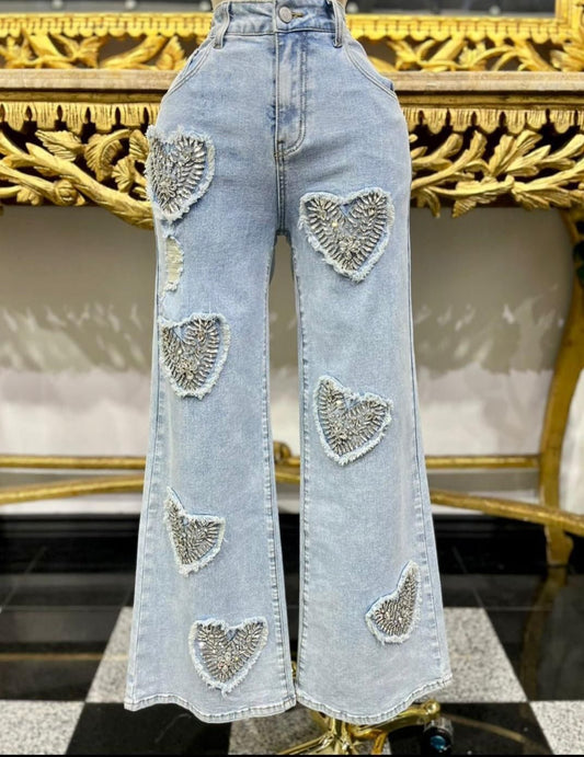 Rhinestone Denim Pant